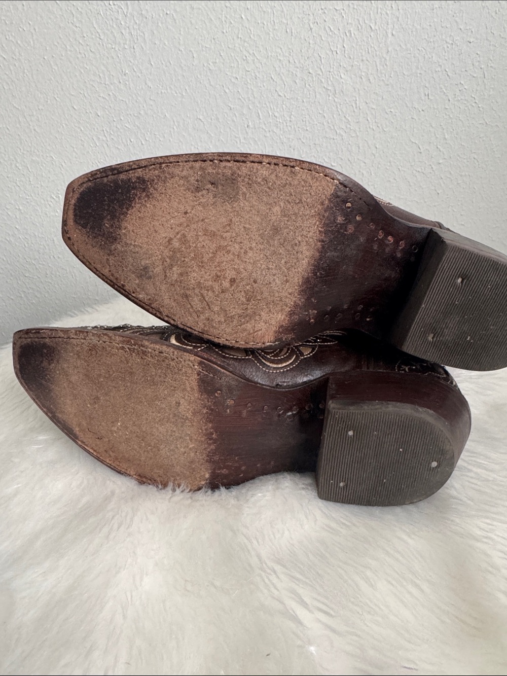 Embellished Brown Leather Western Boots - Picture 4 of 4
